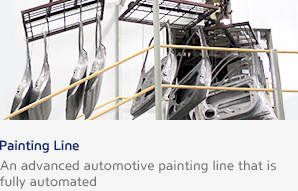 Painting Line An advanced automotive painting line that is fully automated