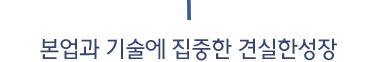 본업과 기술에 집중한 견실한 성장 Sound Growth focused on Core-Biz. & Tech.